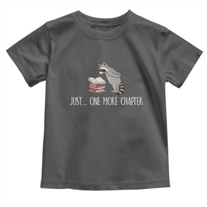 Just One More Chapter Toddler T Shirt Funny Raccoon Reading Book Lover Gift TS14 Dark Heather Print Your Wear