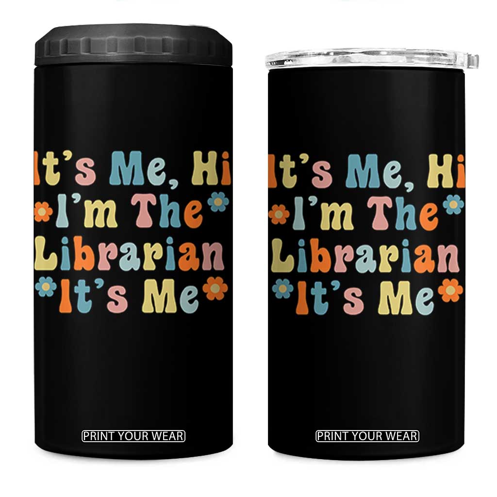It's Me Hi I'm The Librarian Summer Reading 4 in 1 Can Cooler Tumbler Funny Back to School TS14 One Size: 16 oz Black Print Your Wear