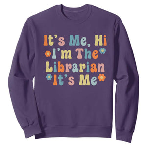 It's Me Hi I'm The Librarian Summer Reading Sweatshirt Funny Back to School TS14 Purple Print Your Wear