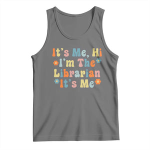 It's Me Hi I'm The Librarian Summer Reading Tank Top Funny Back to School TS14 Black Heather Print Your Wear