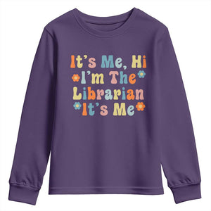 It's Me Hi I'm The Librarian Summer Reading Youth Sweatshirt Funny Back to School TS14 Purple Print Your Wear