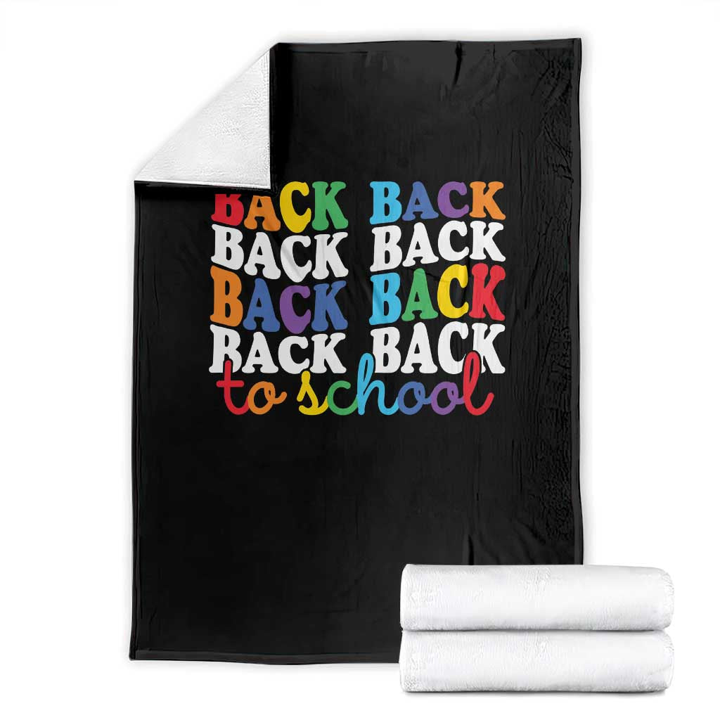 Groovy Back To School Throw Blanket First Day of School Colorful Teacher Student Kids TS14 Black Print Your Wear
