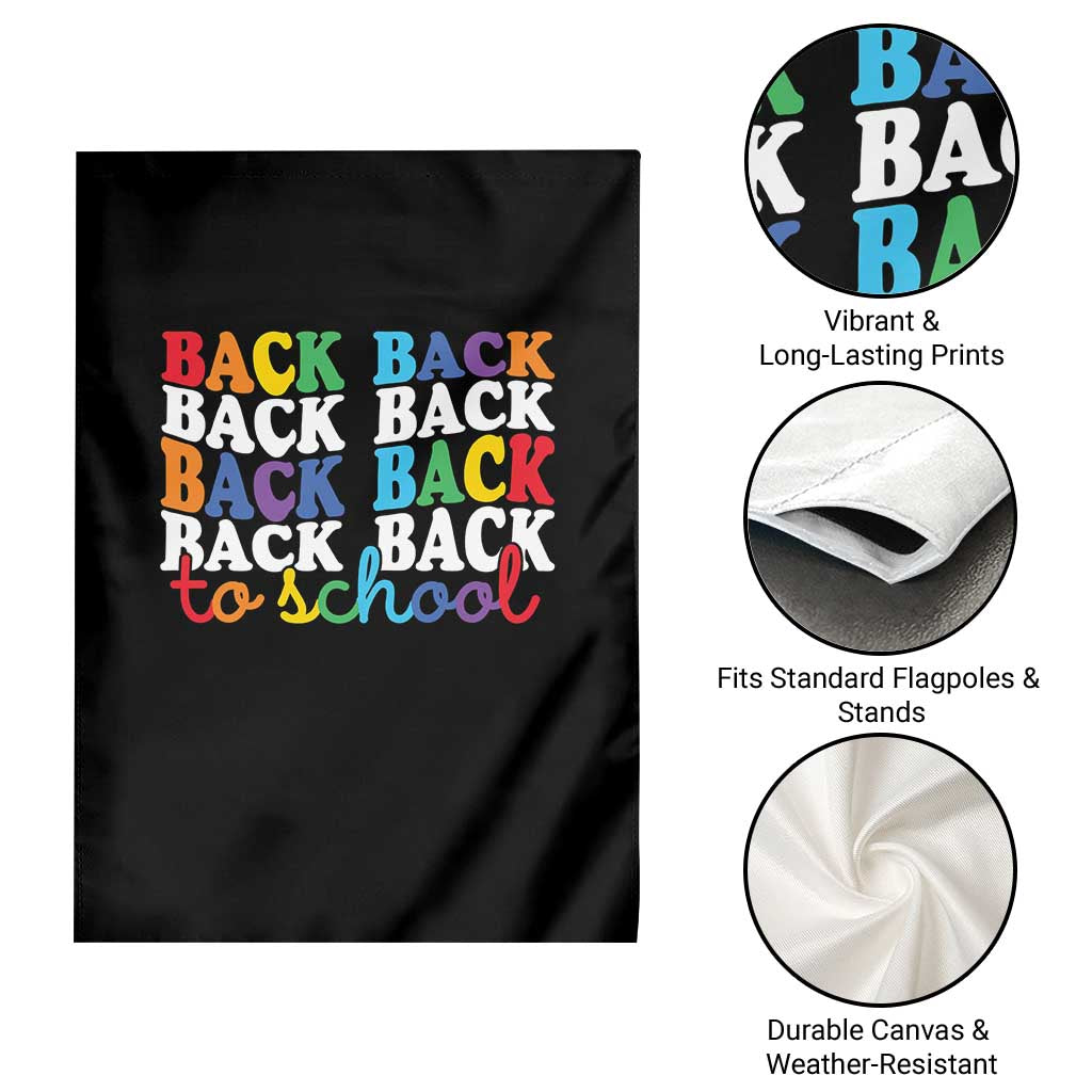 Groovy Back To School Garden Flag First Day of School Colorful Teacher Student Kids TS14 Print Your Wear