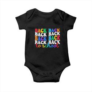 Groovy Back To School Baby Onesie First Day of School Colorful Teacher Student Kids TS14 Black Print Your Wear