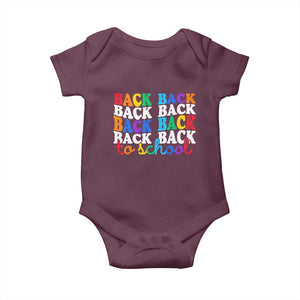Groovy Back To School Baby Onesie First Day of School Colorful Teacher Student Kids TS14 Maroon Print Your Wear
