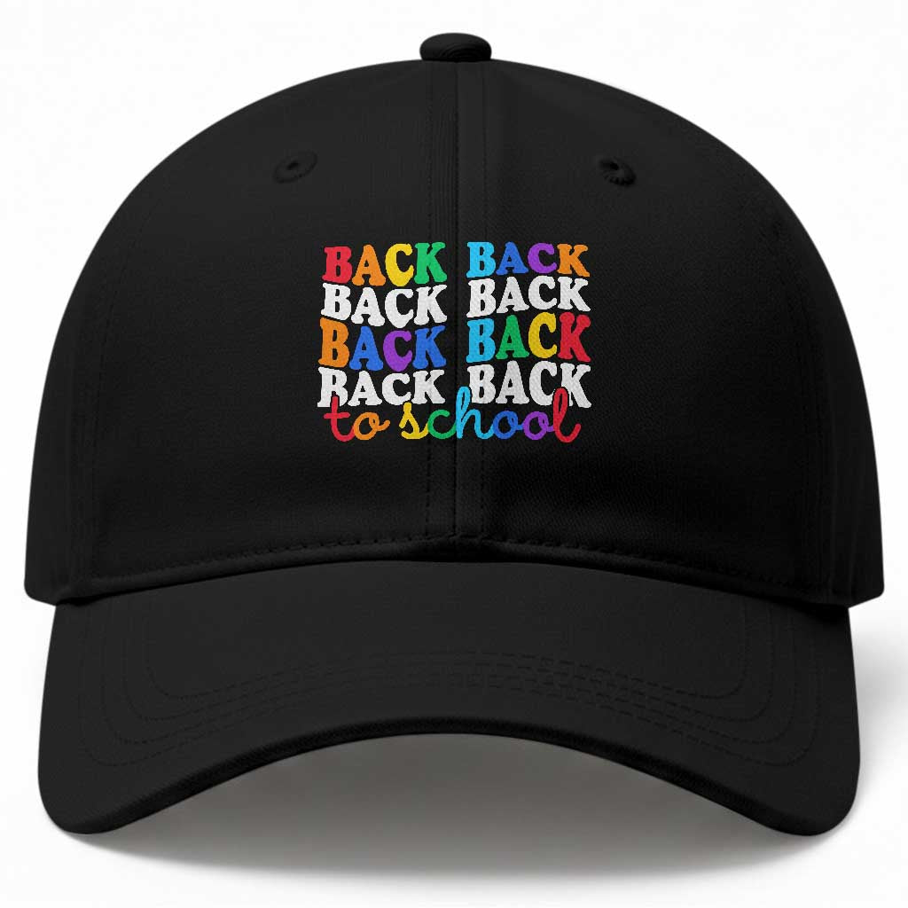 Groovy Back To School Baseball Cap First Day of School Colorful Teacher Student Kids TS14 Print Your Wear
