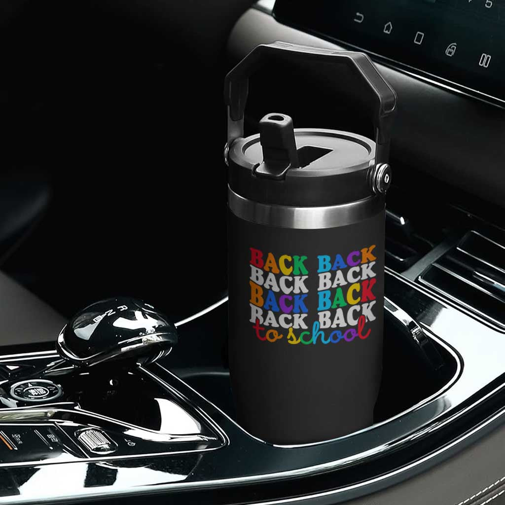 Groovy Back To School Flip Straw Tumbler First Day of School Colorful Teacher Student Kids TS14 Print Your Wear