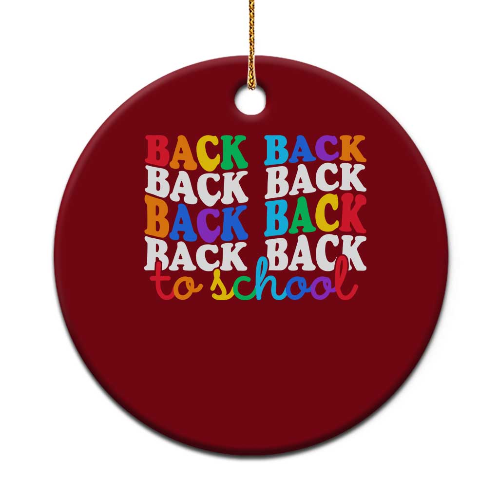 Groovy Back To School Ceramic Ornament First Day of School Colorful Teacher Student Kids TS14 1pc Red Print Your Wear