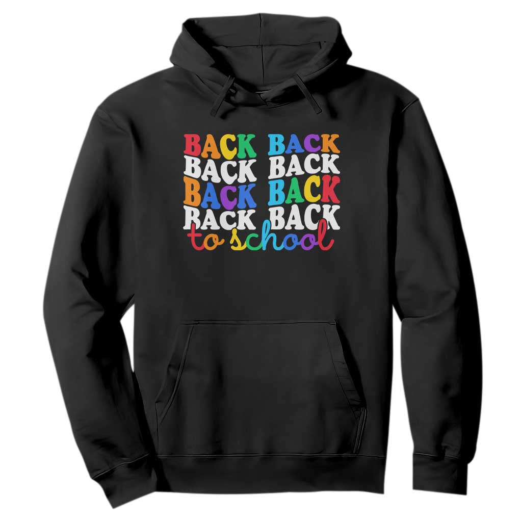 Groovy Back To School Hoodie First Day of School Colorful Teacher Student Kids TS14 Black Print Your Wear