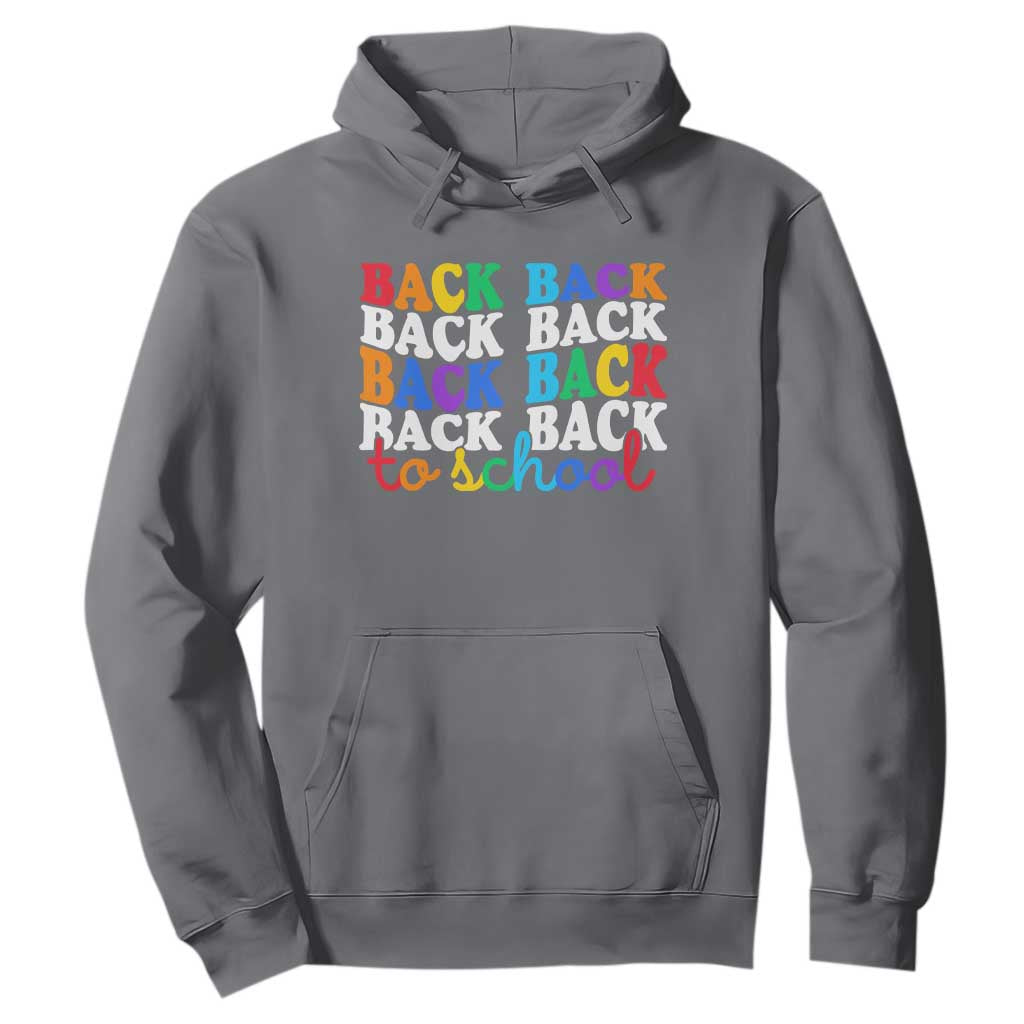 Groovy Back To School Hoodie First Day of School Colorful Teacher Student Kids TS14 Charcoal Print Your Wear