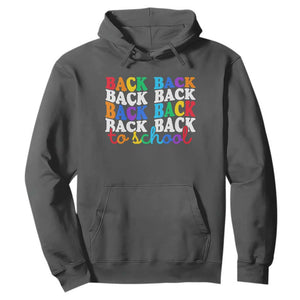 Groovy Back To School Hoodie First Day of School Colorful Teacher Student Kids TS14 Dark Heather Print Your Wear