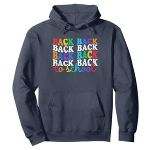 Groovy Back To School Hoodie First Day of School Colorful Teacher Student Kids TS14 Navy Print Your Wear