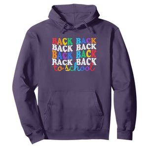 Groovy Back To School Hoodie First Day of School Colorful Teacher Student Kids TS14 Purple Print Your Wear