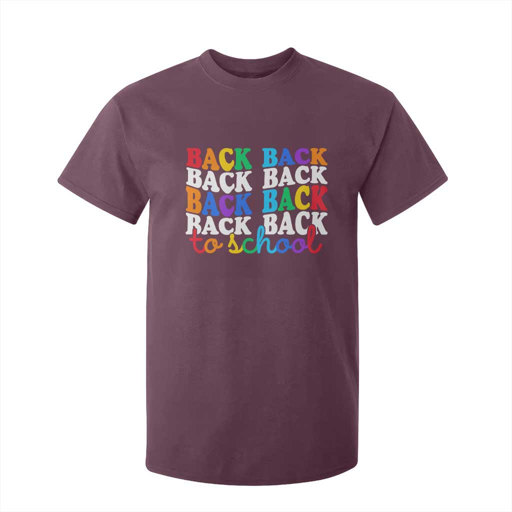 Groovy Back To School T Shirt For Kid First Day of School Colorful Teacher Student Kids TS14 Maroon Print Your Wear