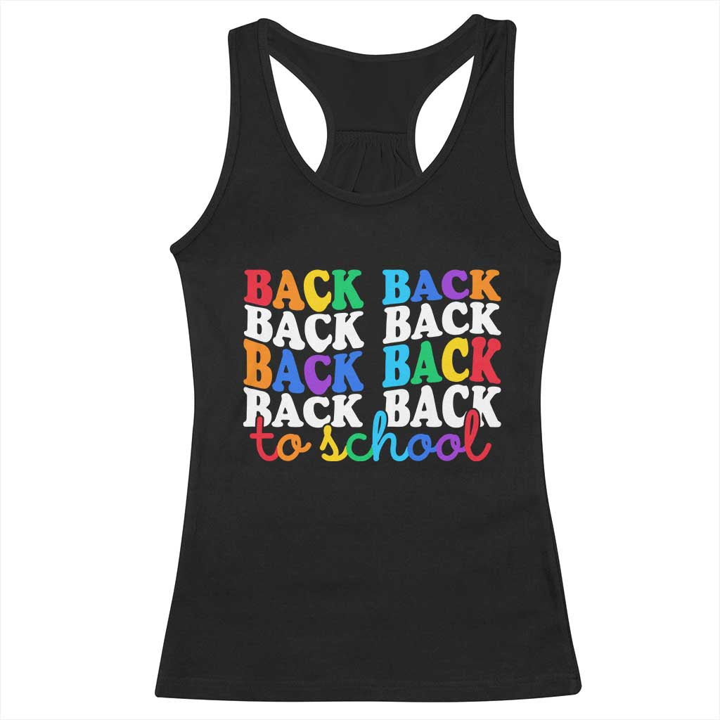 Groovy Back To School Racerback Tank Top First Day of School Colorful Teacher Student Kids TS14 Black Print Your Wear