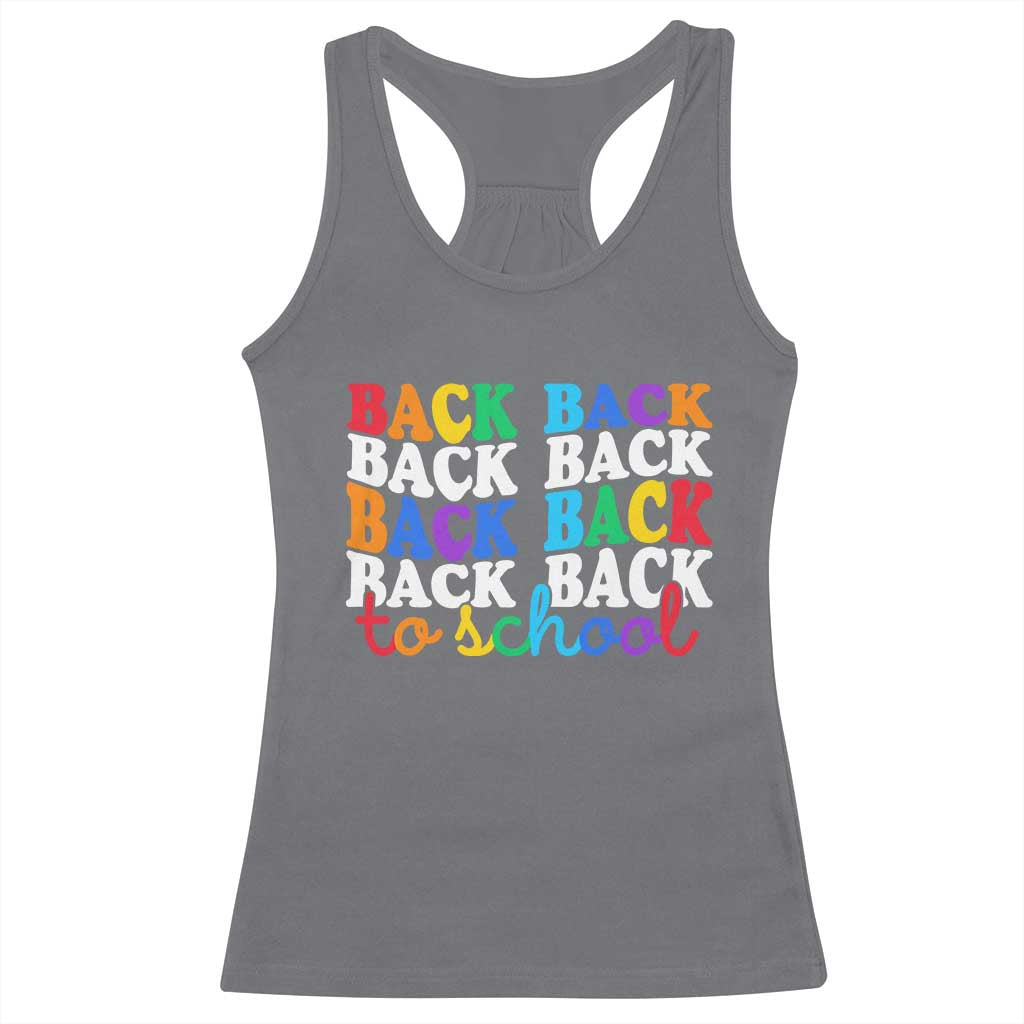 Groovy Back To School Racerback Tank Top First Day of School Colorful Teacher Student Kids TS14 Charcoal Print Your Wear