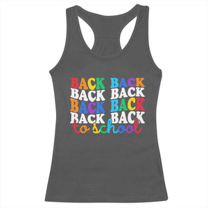 Groovy Back To School Racerback Tank Top First Day of School Colorful Teacher Student Kids TS14 Dark Heather Print Your Wear