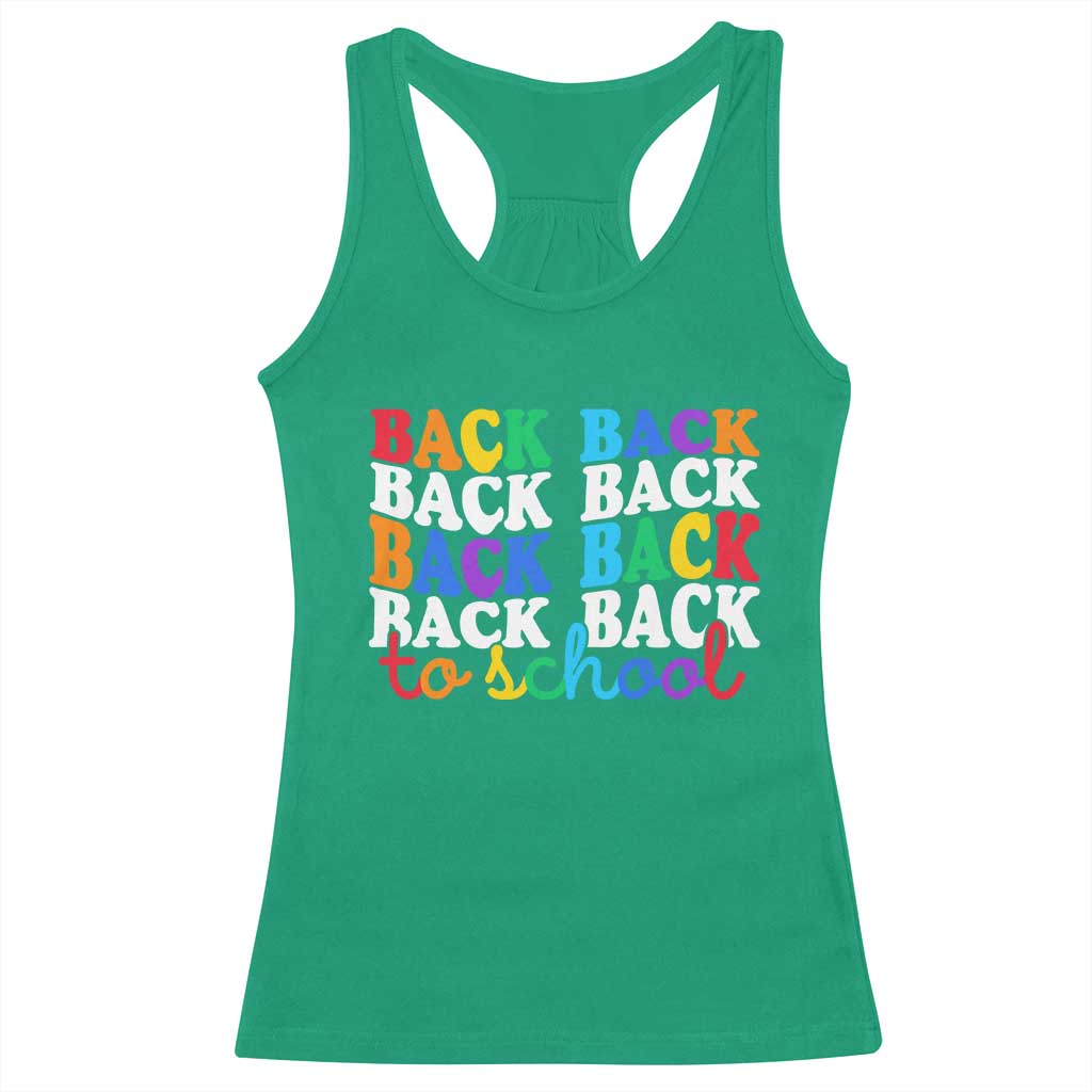 Groovy Back To School Racerback Tank Top First Day of School Colorful Teacher Student Kids TS14 Irish Green Print Your Wear