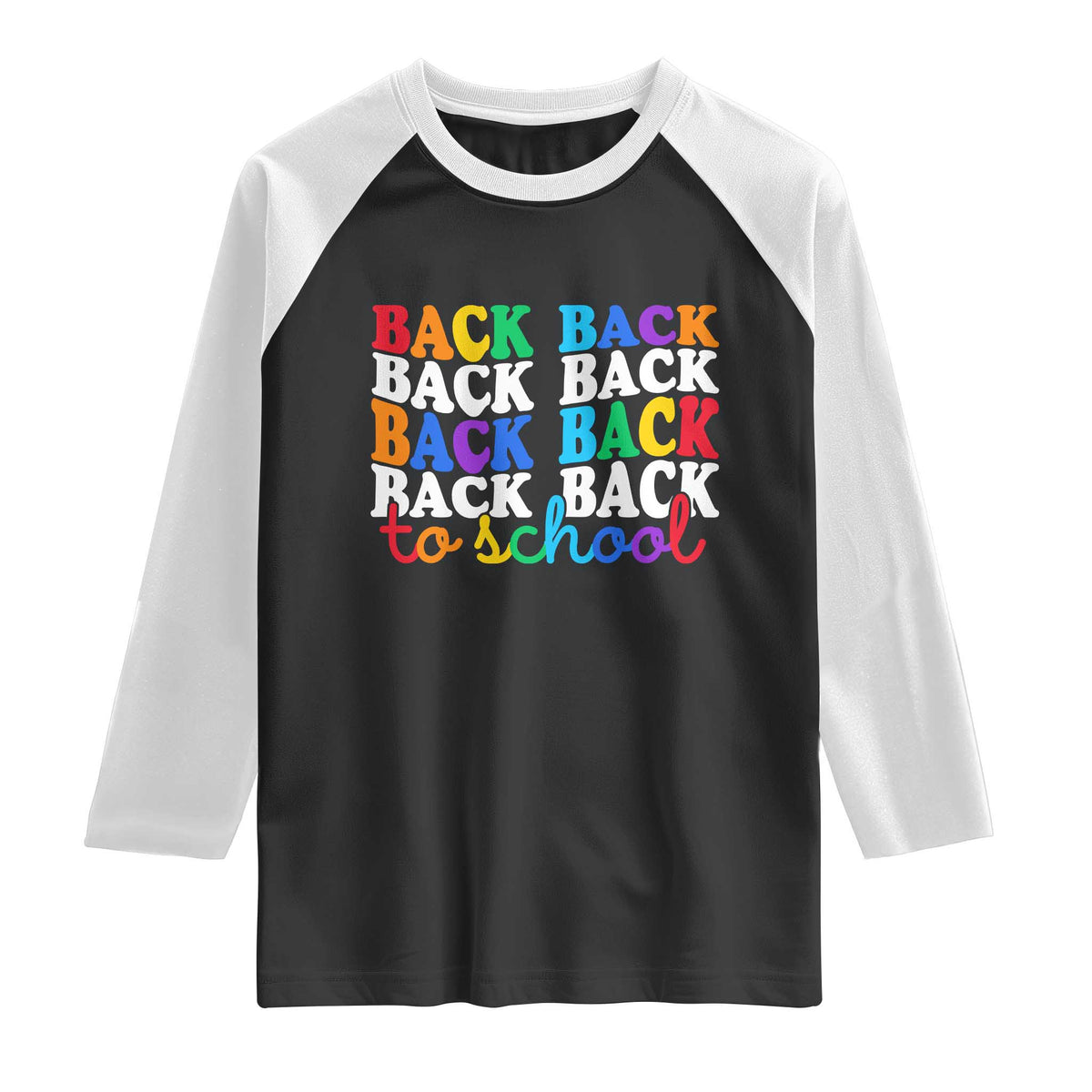 Groovy Back To School Raglan Shirt First Day of School Colorful Teacher Student Kids TS14 Black White Print Your Wear