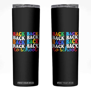 Groovy Back To School Skinny Tumbler First Day of School Colorful Teacher Student Kids TS14 Black Print Your Wear