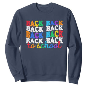 Groovy Back To School Sweatshirt First Day of School Colorful Teacher Student Kids TS14 Navy Print Your Wear