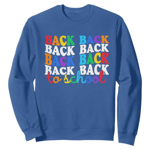 Groovy Back To School Sweatshirt First Day of School Colorful Teacher Student Kids TS14 Royal Blue Print Your Wear