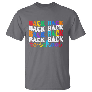 Groovy Back To School T Shirt First Day of School Colorful Teacher Student Kids TS14 Charcoal Print Your Wear