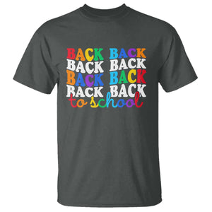 Groovy Back To School T Shirt First Day of School Colorful Teacher Student Kids TS14 Dark Heather Print Your Wear