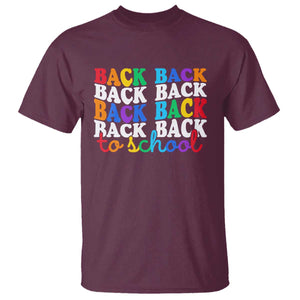 Groovy Back To School T Shirt First Day of School Colorful Teacher Student Kids TS14 Maroon Print Your Wear