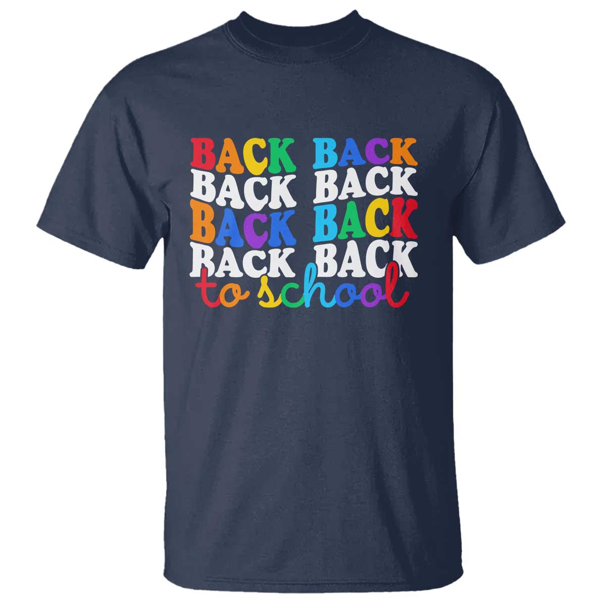 Groovy Back To School T Shirt First Day of School Colorful Teacher Student Kids TS14 Navy Print Your Wear