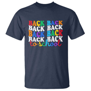 Groovy Back To School T Shirt First Day of School Colorful Teacher Student Kids TS14 Navy Print Your Wear