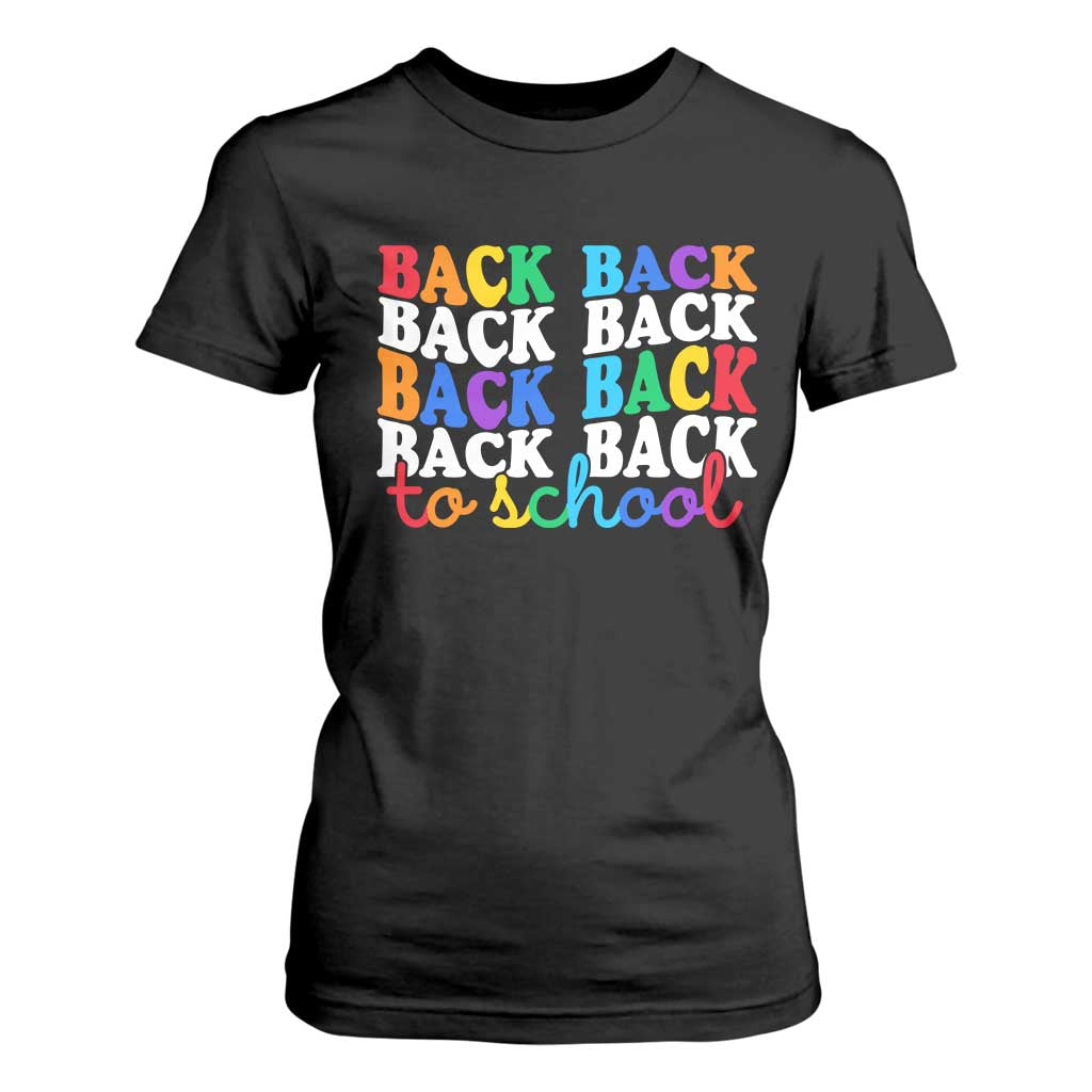 Groovy Back To School T Shirt For Women First Day of School Colorful Teacher Student Kids TS14 Black Print Your Wear