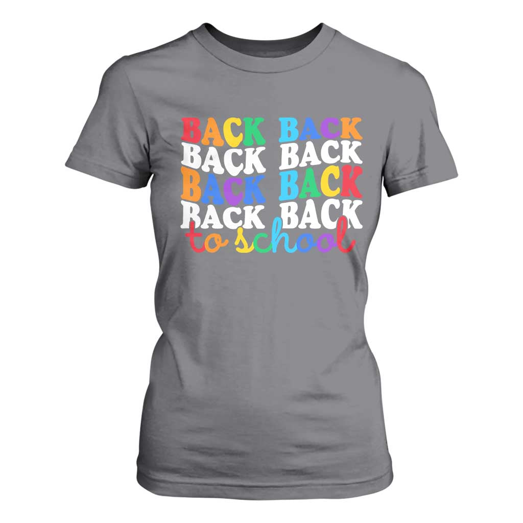 Groovy Back To School T Shirt For Women First Day of School Colorful Teacher Student Kids TS14 Charcoal Print Your Wear