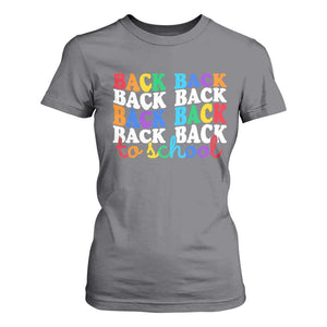 Groovy Back To School T Shirt For Women First Day of School Colorful Teacher Student Kids TS14 Charcoal Print Your Wear