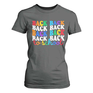 Groovy Back To School T Shirt For Women First Day of School Colorful Teacher Student Kids TS14 Dark Heather Print Your Wear