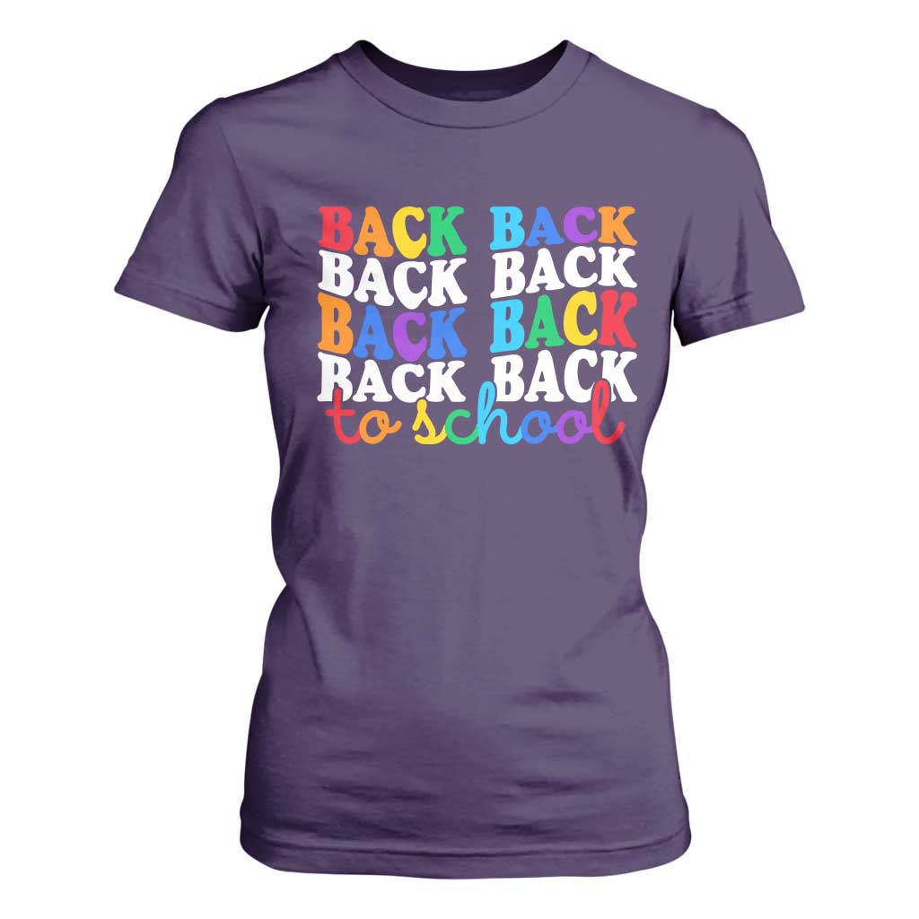 Groovy Back To School T Shirt For Women First Day of School Colorful Teacher Student Kids TS14 Purple Print Your Wear