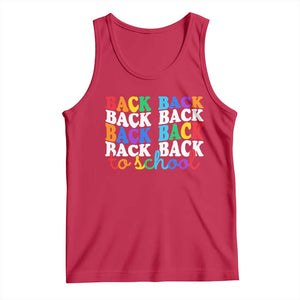 Groovy Back To School Tank Top First Day of School Colorful Teacher Student Kids TS14 Red Print Your Wear