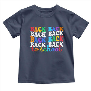 Groovy Back To School Toddler T Shirt First Day of School Colorful Teacher Student Kids TS14 Navy Print Your Wear