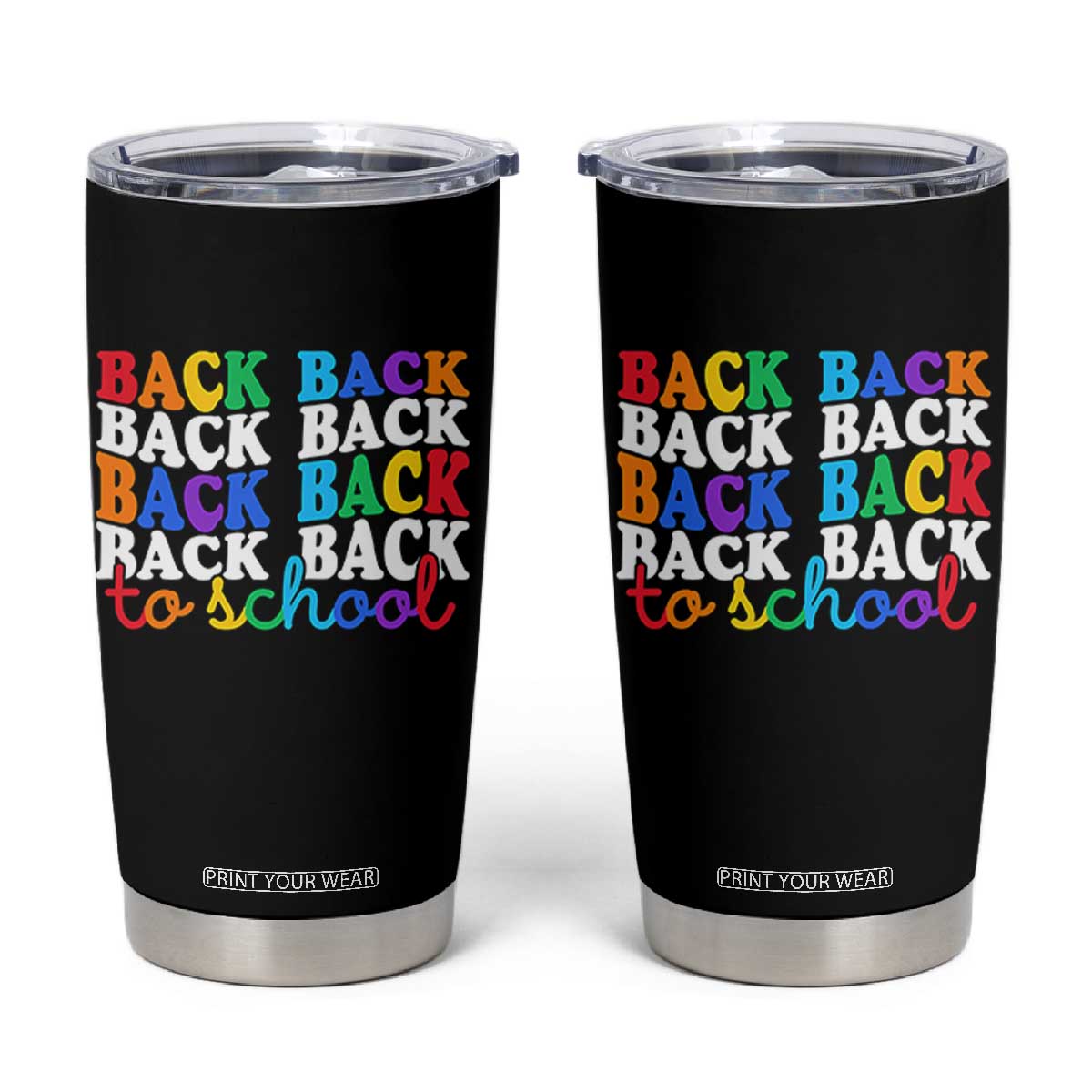 Groovy Back To School Tumbler Cup First Day of School Colorful Teacher Student Kids TS14 Black Print Your Wear