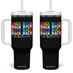Groovy Back To School Tumbler With Handle First Day of School Colorful Teacher Student Kids TS14 One Size: 40 oz Black Print Your Wear