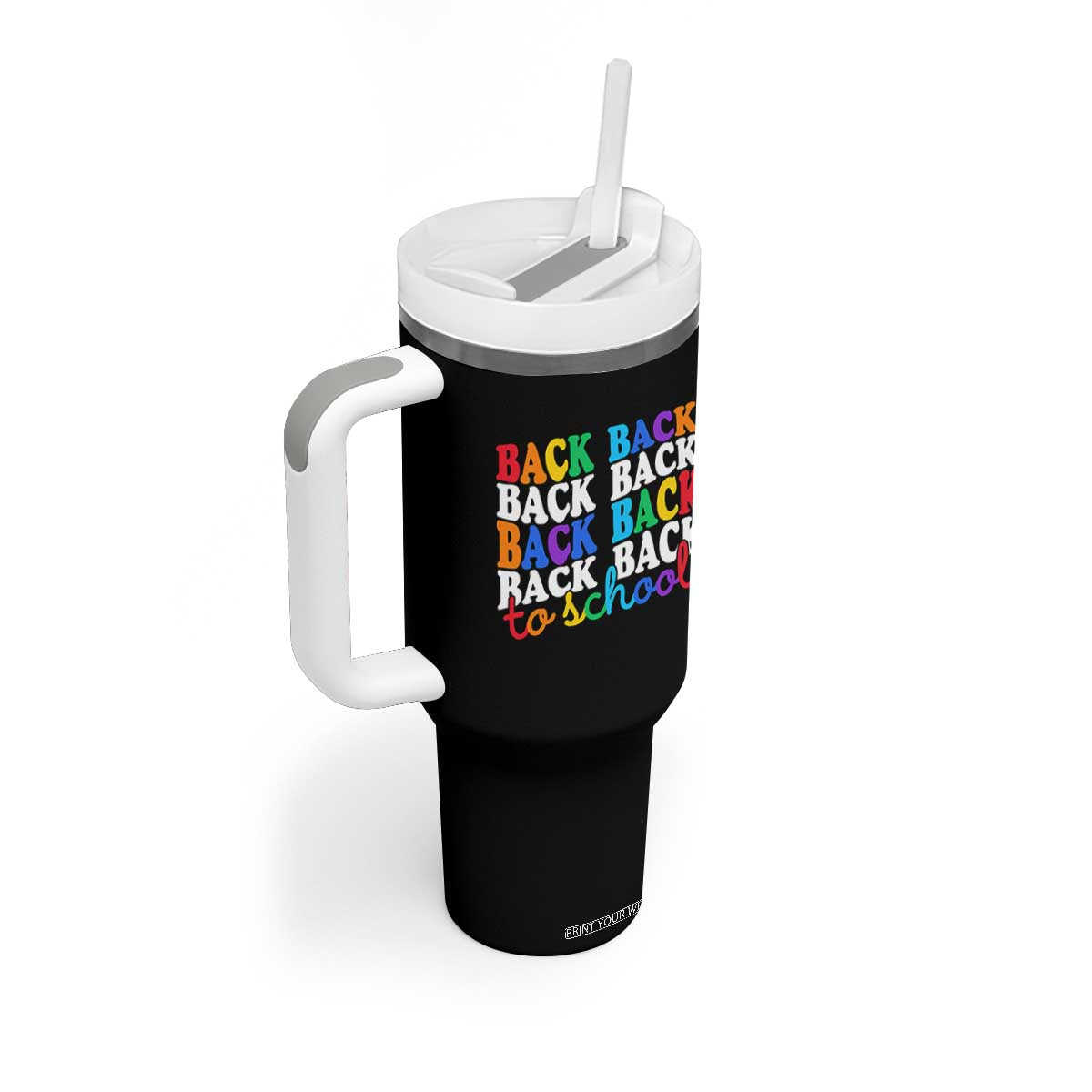 Groovy Back To School Tumbler With Handle First Day of School Colorful Teacher Student Kids TS14 Print Your Wear