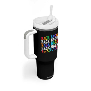 Groovy Back To School Tumbler With Handle First Day of School Colorful Teacher Student Kids TS14 Print Your Wear