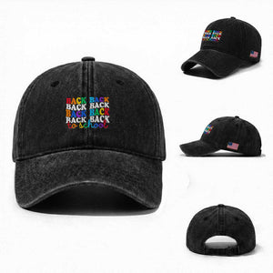 Groovy Back To School Washed Cotton Baseball Cap First Day of School Colorful Teacher Student Kids TS14 Washed Cap Universal Fit Black Print Your Wear