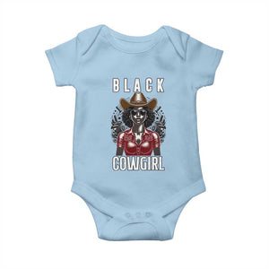 Black Cowgirl Rodeo Baby Onesie African American Western Country Texas TS14 Light Blue Print Your Wear