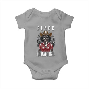 Black Cowgirl Rodeo Baby Onesie African American Western Country Texas TS14 Sport Gray Print Your Wear