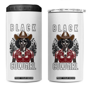 Black Cowgirl Rodeo 4 in 1 Can Cooler Tumbler African American Western Country Texas TS14 One Size: 16 oz White Print Your Wear