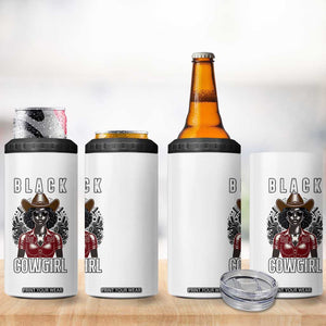 Black Cowgirl Rodeo 4 in 1 Can Cooler Tumbler African American Western Country Texas TS14 Print Your Wear