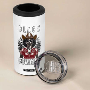 Black Cowgirl Rodeo 4 in 1 Can Cooler Tumbler African American Western Country Texas TS14 Print Your Wear