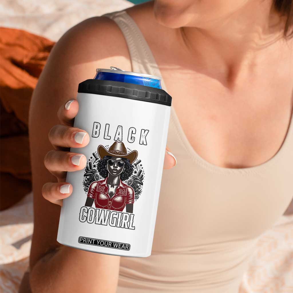 Black Cowgirl Rodeo 4 in 1 Can Cooler Tumbler African American Western Country Texas TS14 Print Your Wear