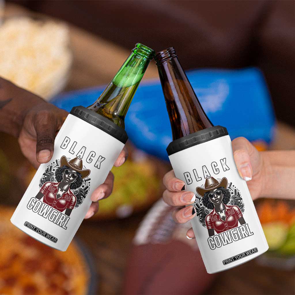 Black Cowgirl Rodeo 4 in 1 Can Cooler Tumbler African American Western Country Texas TS14 Print Your Wear